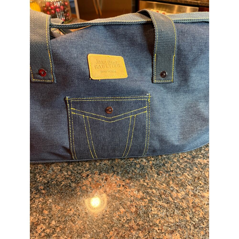 Jean Paul Gaultier pour Vous Denim Weekend Duffel Bag NWOT - Picture 2 of 11